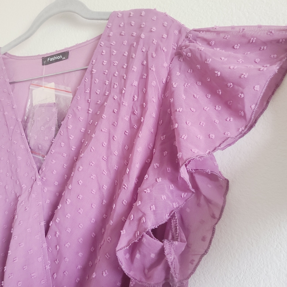 NWT Amazon Purple Ruffled Dreas - Picture 4 of 9